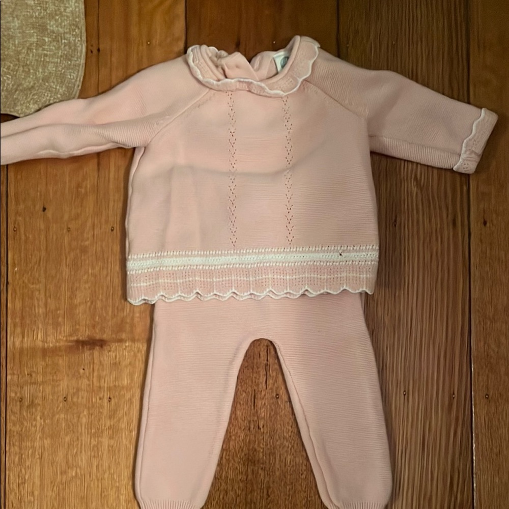 Little Me Pink Ruffled baby two Piece